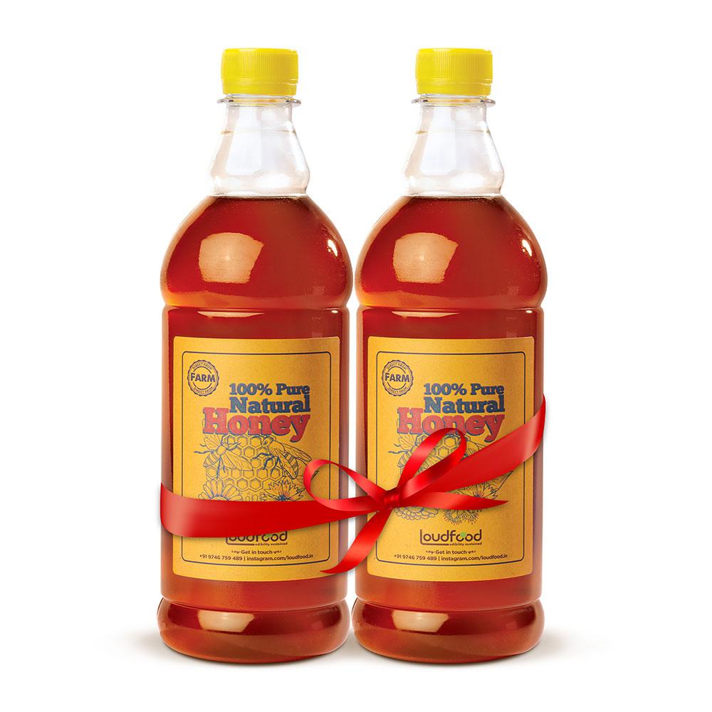 Loudfood Natural Honey Combo (1Kg+1Kg) - Loudfood